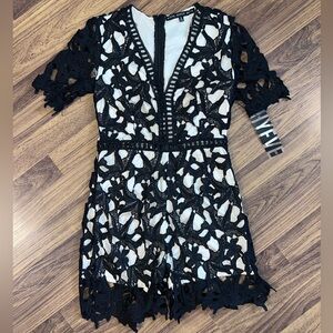 HYFVE black lace romper